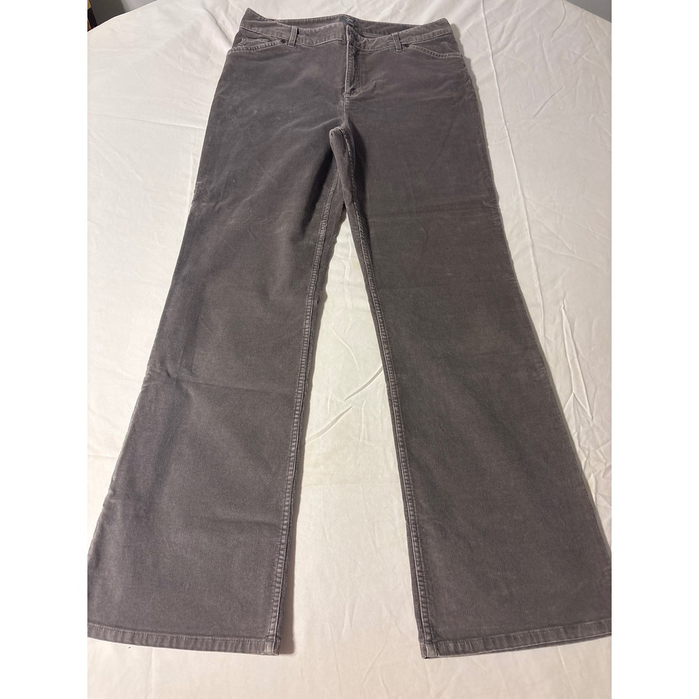 J. Jill Corduroy Pants Womens 12 Gray‎ Excellent Straight Leg Mid Rise Classic
